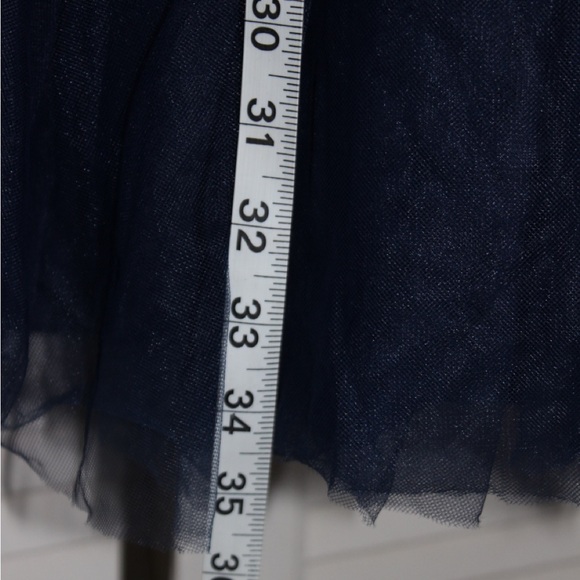 David’s Bridal Navy Blue Kids Dress with Gold Accents Size 8 - Picture 9 of 15